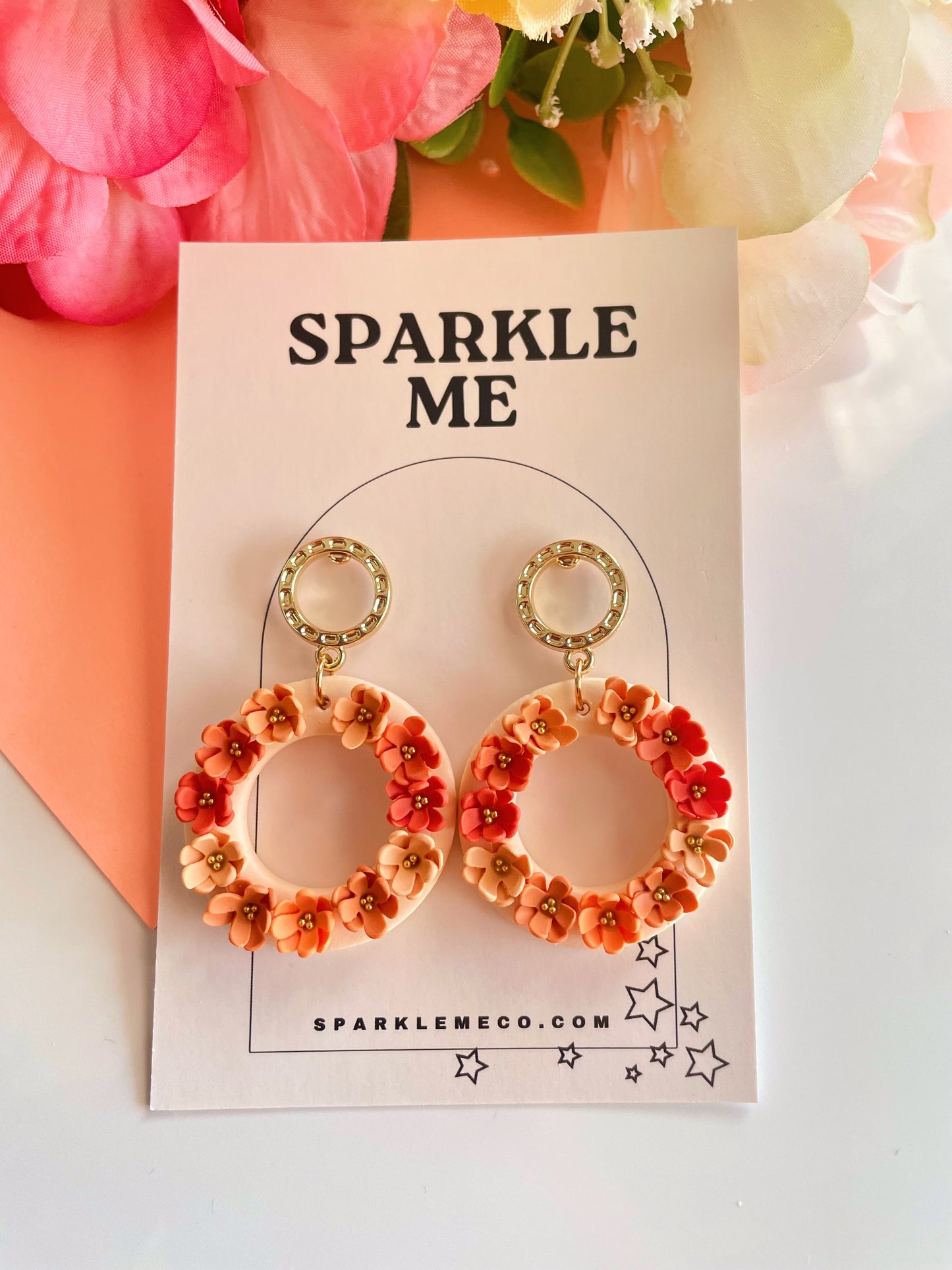 Orange Floral Drops