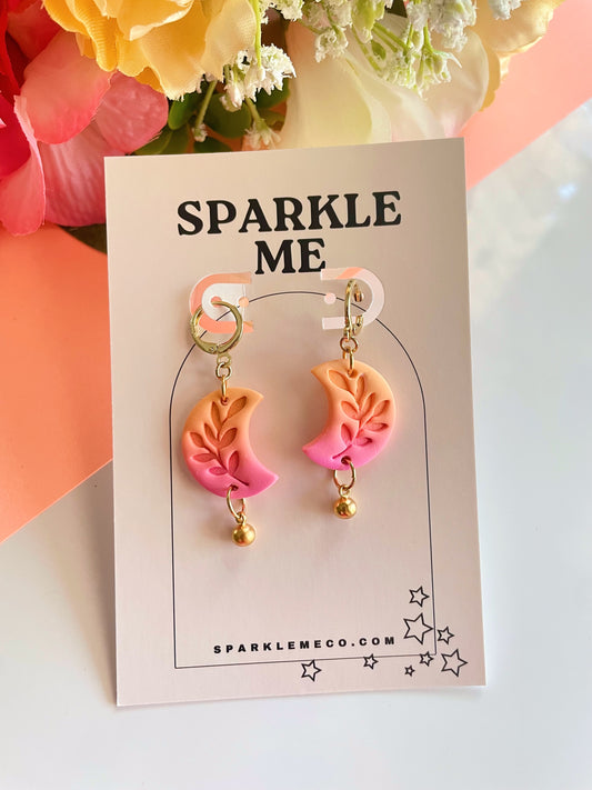 Engraved Moon Dangles