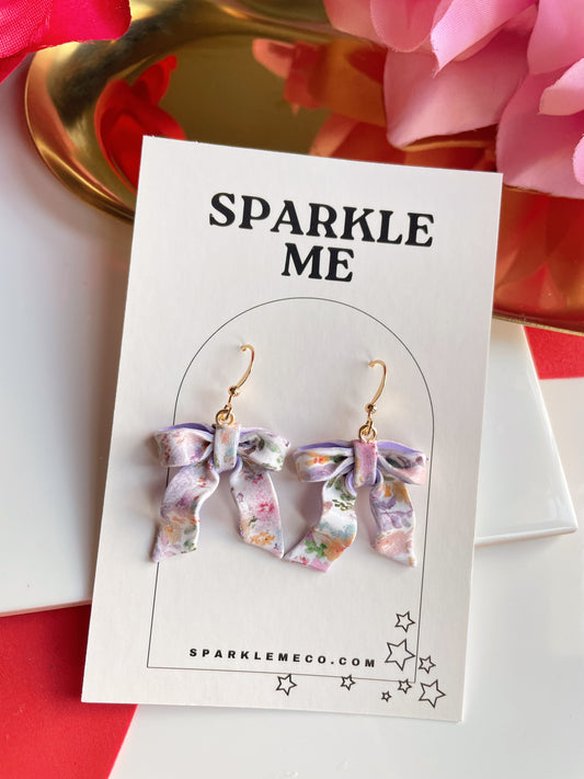 Floral Bow Dangles