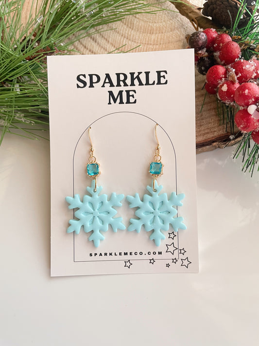 Blue Snowflake Dangles