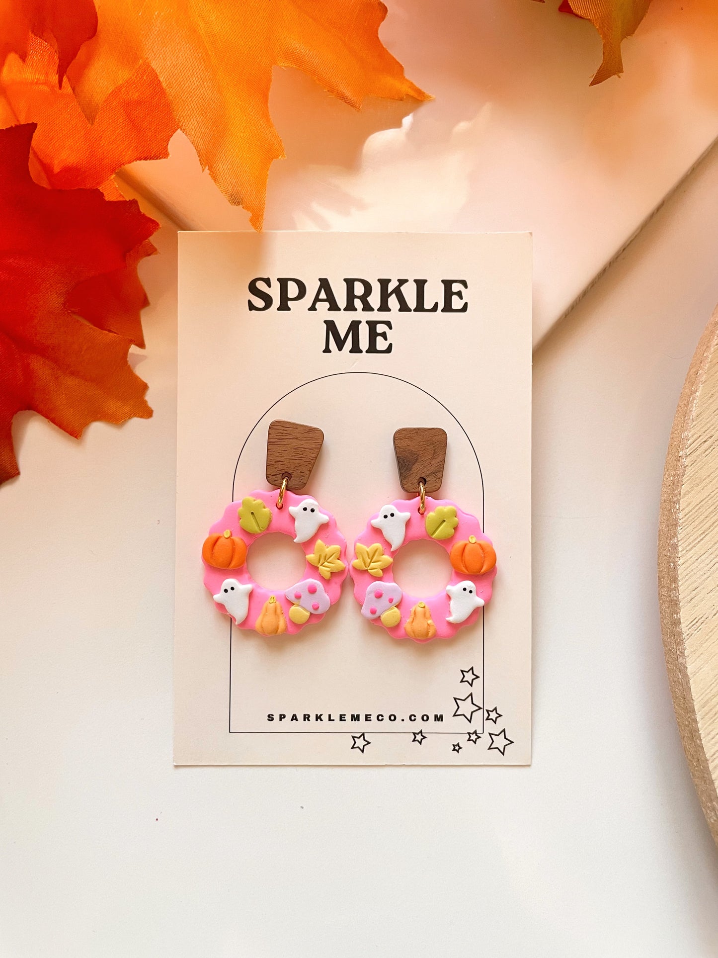 Pink Fall Wreath Drops
