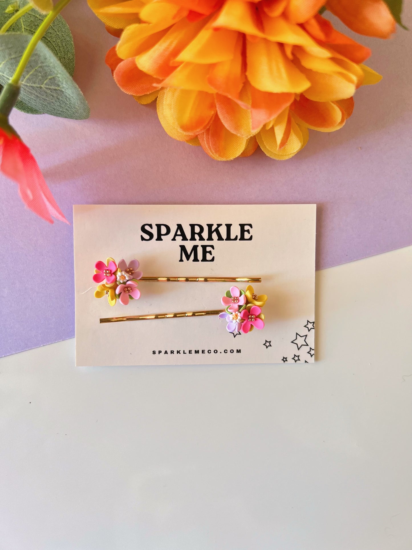 Floral Hair Pin Pair