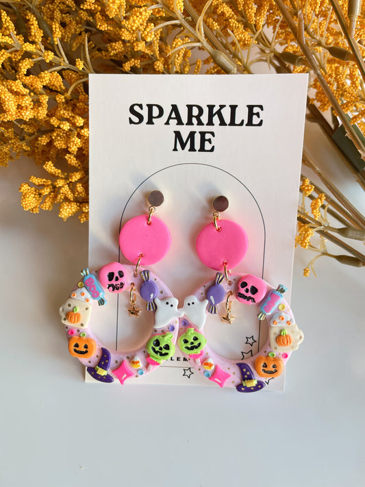 Pink Halloween Dangles