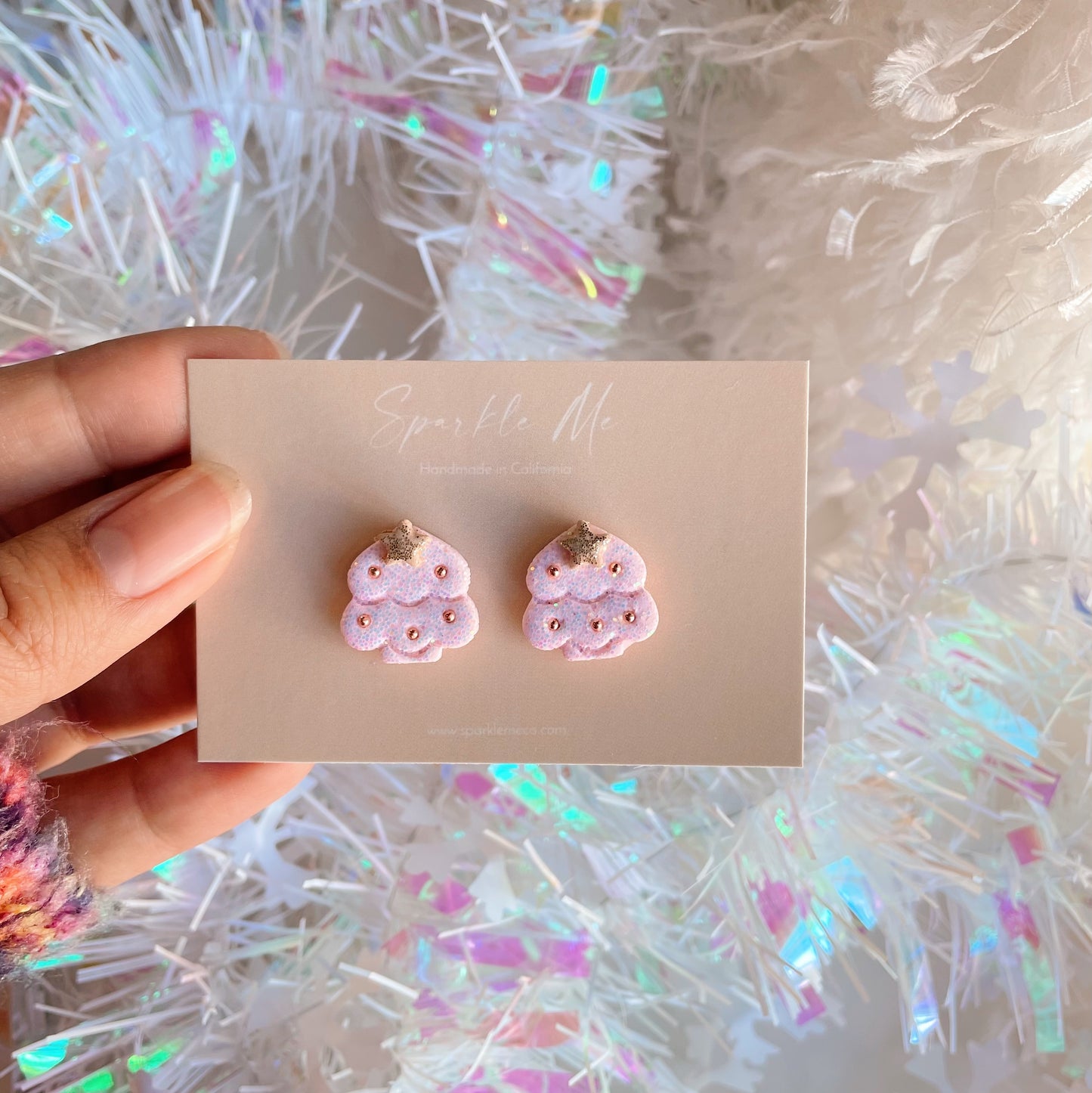 Pink Tree C Studs